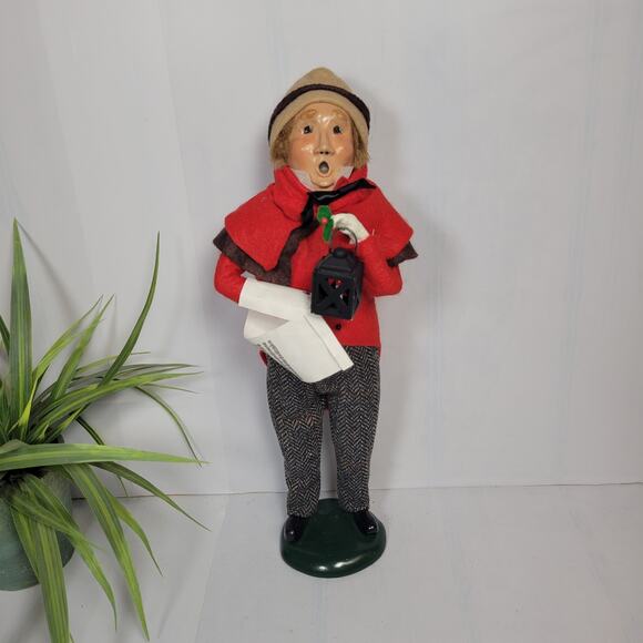 Vintage Byers Choice 1987 Caroler Man, Herringbone Pants Music Lantern - Picture 1 of 4